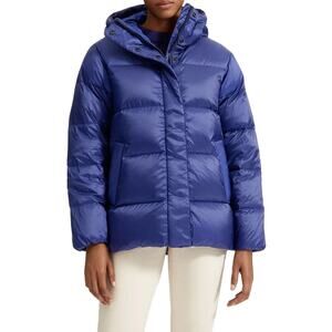 Everlane ReNew Down Puffy Puffer Hood Long Sleeve cobalt Blue Coat Jacket Small
